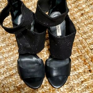 Guess Sparkly High Ankle Blk Heel, sz9